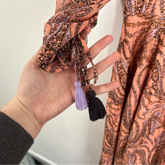 Free People Mirage Pink Paisley Maxi Dress Size 2 - Picture 11 of 12